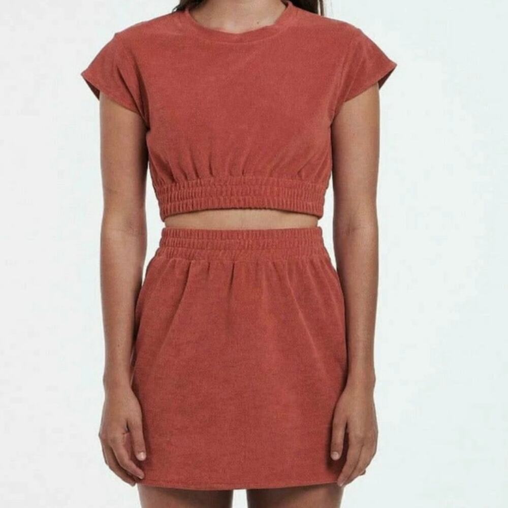 Charlie Holiday Soleil  Mini Skirt Rust Women’s Size US 6 100% Cotton Pull On